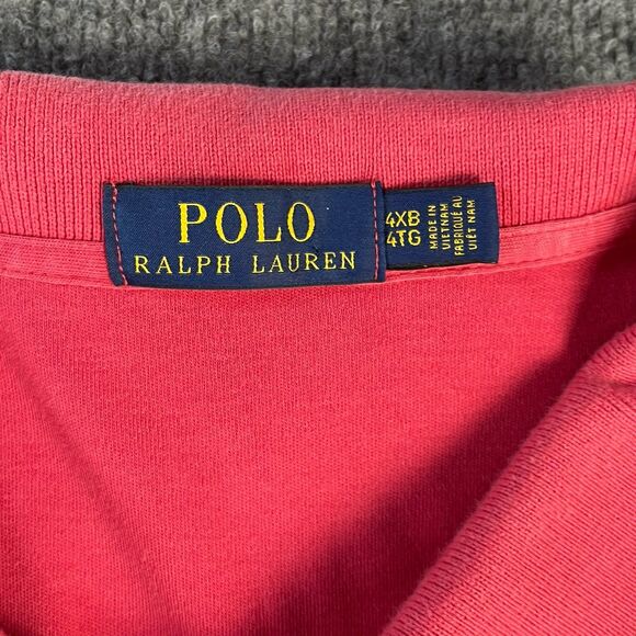 Polo Ralph Lauren Shirt Mens 4XB Red Short Sleeve Red Pony Big Tall Preppy - Picture 3 of 16